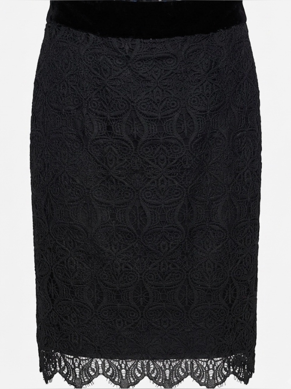 NWOT Zara Velvet Trim Lace Skirt
